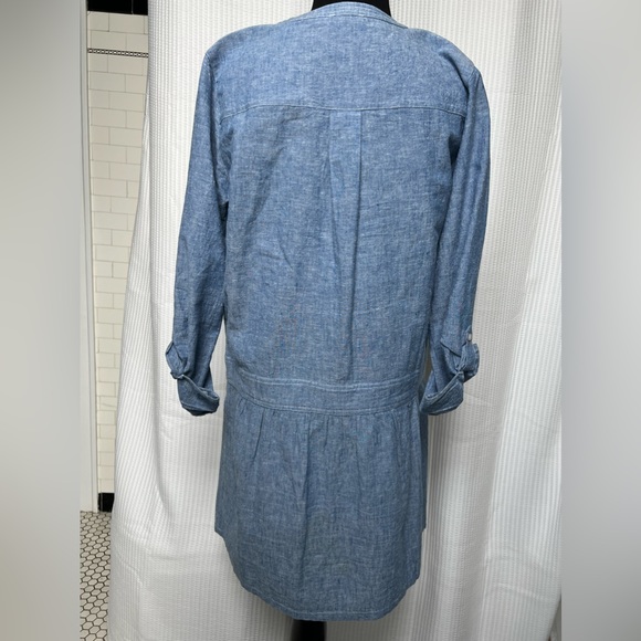 Like new Soft JOIE Blue Chambray Long sleeve drop waist dress Sz S - Picture 6 of 10